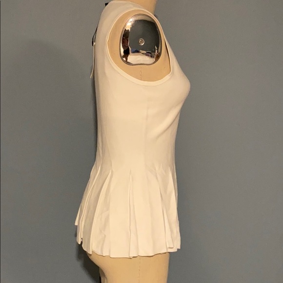 NWT Theory White Knit Peplum Top - Picture 2 of 7